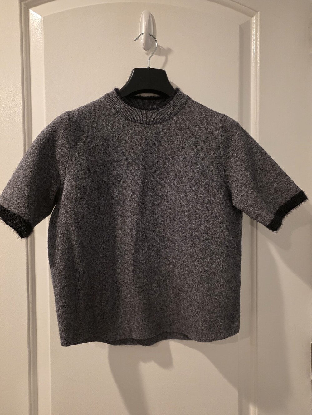 Zara Gray Short Sleeve Knit Sweater Top